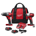 Milwaukee® M18™ 2691-22 Cordless Combination Kit, Tools: Compact Driver/Impact Driver, 18 VDC, 1.5 Ah Lithium-Ion, Brushed Motor