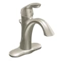 Moen® 6400BN Bathroom Faucet, Eva®, 1.5 gpm Flow Rate, 4-7/8 in H Spout, 1 Handle, Pop-Up Drain, 1 Faucet Hole, Brushed Nickel, Function: Traditional