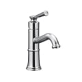Moen® 6402 Bathroom Faucet, Belfield™, 5-1/2 in Spout, 5-1/2 in H Spout, Polished Chrome, 1 Handle, Pop-Up Drain, Domestic