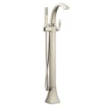 Moen® 695BN Floor Mount Tub Filler Faucet, Voss™, 1.75 gpm, Brushed Nickel, 1 Handle, Import