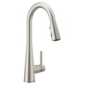 Moen® 7864SRS Sleek™ Pull-Down Kitchen Faucet, 1.5 gpm Flow Rate, Spot Resist® Stainless, 1 Handles, 1 Faucet Holes, Function: Traditional, Import