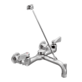 Moen® 8230 Service Sink Faucet, Wall Mount, 2 Handles, 7-5/8 to 8-3/8 in Center, Polished Chrome