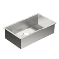 Moen® G18180 1800 Kitchen Sink, Brushed, Rectangle Shape, 29 in L x 16 in W x 8-1/2 in D Bowl, 18 in W x 10.63 in D x 31.25 in H, Under Mount, 18 ga Stainless Steel