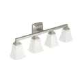 Moen® YB5164BN Reversible 4-Globe Bath Light, Voss™, 110 VAC, Brushed Nickel, Import