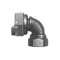 Hersey® H-14210N 5/8 Elbow Coupling With Gasket, 3/4 in Nominal, Meter Swivel Nut x FNPT End Style, Brass