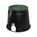NDS® 111BCW Standard Pro Valve Box With Overlapping Green Cover, 12-7/8 in Dia 11-5/8 in H, Round Shape, Domestic