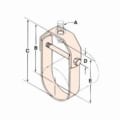 PHD 442 0250CP Copper Tubing Clevis Hanger, 2-1/2 in Pipe, 1/2 in Rod, 350 lb Load, Carbon Steel, Copper Epoxy Coated
