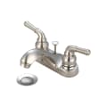 OLYMPIA L-7242-BN Lavatory Faucet, Accent, PVD Brushed Nickel, 2 Handles, Brass Pop-Up Drain, 1.5 gpm Flow Rate