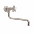 Rohl® A1445XSTN-2 Italian Country Kitchen Pot Filler, 1.5 gpm Flow Rate, Swivel Spout, Satin Nickel, 1 Handles