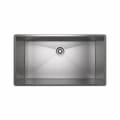 Rohl® RSS3016SB Kitchen Sink, Brushed Stainless Steel, Rectangle Shape, 30 in L x 16 in W x 10 in D Bowl, 31-1/2 in L x 17-1/2 in W x 10 in H, Under Mount, Stainless Steel
