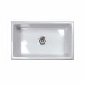Rohl® UM3018WH Shaws Classic Modern Kitchen Sink, White, Rectangle Shape, 27-5/32 in L x 15-11/32 in W x 9-1/4 in D Bowl, 30 in L x 18-1/8 in W x 10-7/16 in H, Under Mount, Fireclay