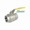 Sharpe® SV50M76014 50M76 2-Piece Ball Valve, 1-1/2 in Nominal, FNPT End Style, 316 Stainless Steel Body, Full Port, RTFE/PTFE Softgoods