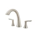 Pfister® RT6-5WRK Professional Grade Roman Tub Trim, Weller™, 4 in Center, Brushed Nickel, 2 Handles, Function: Traditional