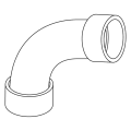 System 1738® 397023 Long FGV Elbow, 3 in, Hub x Hub Connection, 90 deg, PVC, Import