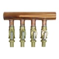 Uponor LF2500400 Type L Valved Manifold, 1/2 x 1 in Nominal, Brass/Copper, Import