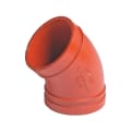 Victaulic® F014011G00 Pipe 45 deg Elbow, 1-1/2 in, Grooved, Ductile Iron, Hot Dipped Galvanized
