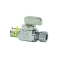 PureFlow® Press 94031 PEX Press Straight Stop Valve, 1/2 x 1/4 in Nominal, Press x CTS End Style, 160 psi Pressure, Brass Body, Import