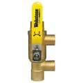 Webstone Purge Tee™ 58644 H-x864 Ball Valve, 1 in Nominal, C Primary Loop x C Secondary Loop End Style, Forged Brass Body, Full Port, PTFE Softgoods, Import