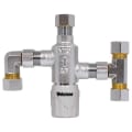 Webstone H-77211W 7721W Ultra-Compact Thermostatic Mixing Valve, 3/8 in Nominal, Compression End Style, 150 psi Pressure, 0.5 gpm Flow Rate, Forged DZR Brass Body, Import