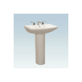 Western Pottery L270-4 Lavatory Sink, 4 in Faucet Hole Spacing, 26-3/4 in W x 19-1/4 in D x 34 in H, Pedestal Mount, White