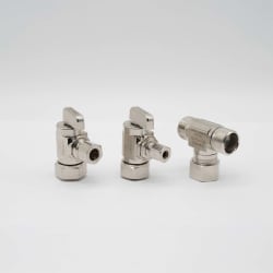 DAHL LF-E33-4000 DUAL SHUT-OFF VALVE 5/8"ODX3/8"ODX1/4"OD ANGLE