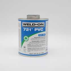 Weld-On® 721™ 10161 High Strength Low VOC Medium Body Solvent Cement, 1 qt Container, Blue
