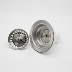 Mountain Plumbing Products MT300/BRS Deluxe Stemball Kitchen Sink Strainer, 3-1/2 in Nominal, Polypropylene, Brushed Stainless Steel