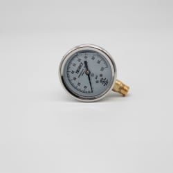 Trerice D82LFB2502LA100 D80 Industrial Pressure Gauge, 0 to 100 psi Pressure, 1/4 in MNPT Connection, 2-1/2 in Dia Dial, +/- 1.6 % Accuracy, Glycerin Liquid Filled