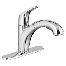 American Standard 7074100.002 Colony® Pro™ Single Control Kitchen Faucet With Pull-Out Spray, 1.5 gpm Flow Rate, Swivel Spout, Polished Chrome, 1 Handle, 3 Faucet Holes, Import