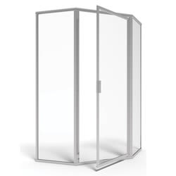 American Standard AMOPQF2400.213 Prestige® Neo Angle Shower Door, 24-1/8 in W Opening, Framed Frame, 1/4 in THK Glass, Silver, Import