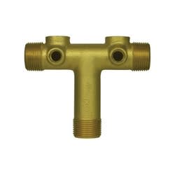 A.Y. McDonald 5420-351 Short Pattern Tank Tee With (2) Holes, 1-1/4 in Nominal, MNPT, Bronze