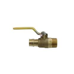 A.Y. McDonald 5423-247 Ball Valve With Handle, 3/4 in, Expansion PEX x MNPT, Standard Port, PTFE Softgoods