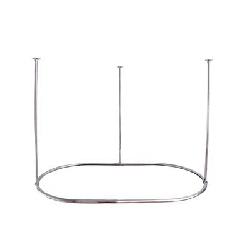 Barclay 7150-60-CP Oval Shower Curtain Ring, 1 in Dia x 60 in L Rod/Track, Solid Brass, Polished Chrome, Import