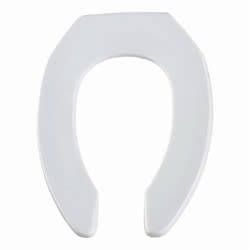 Bemis® 1955CT 000 Heavy Duty Toilet Seat, Elongated Bowl, Open Front, Plastic, White, Self-Sustaining Check Hinge, Domestic