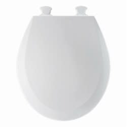 Bemis® 500EC 000 Heavy Duty Toilet Seat, Round Bowl, Closed Front, Wood, White, Quick Release Hinge, Domestic