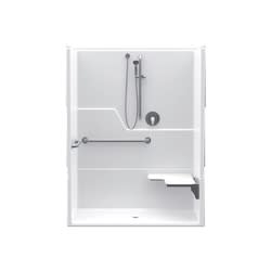CDX XS60BFKDLPAC-LP-LHS-LCGB 3-Piece Low Profile Barrier-Free Shower Stall, 60 in L x 37-4/10 in W x 79-1/4 in H, AcrylXâ„¢ Acrylic, White