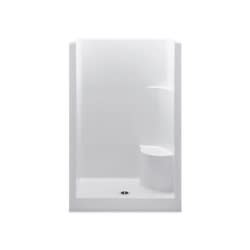 CDX XS1483OSMACL-LHS 1-Piece Shower Stall With Left Hand Molded Seat, 48 in L x 34-3/4 in W x 73-1/4 in H, AcrylX™ Acrylic, White