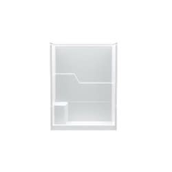 CDX XS60KDACL-LHS 3-Piece Shower Stall With Left Hand Molded Seat, 60 in L x 37-4/10 in W x 79-1/4 in H, White
