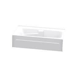CDX XS716ACR Right Hand Drain Bathtub, Soaking, 72 in L x 37.4 in W, Right Drain, White