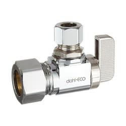 dahl dahal-Eco™ mini-ball™ 611-33-31 Angle Supply Stop, 5/8 x 3/8 in Nominal, Compression End Style, 250 psi Pressure, Brass Body, Polished Chrome, Import
