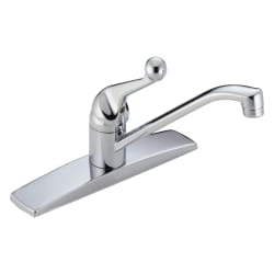 DELTA® 100LF-WF Classic Kitchen Faucet, 1.8 gpm Flow Rate, 8 in Center, Swivel Spout, Polished Chrome, 1 Handles, Domestic