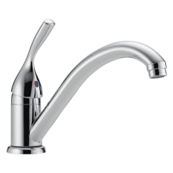 DELTA® 101-DST Classic Kitchen Faucet, 1.8 gpm Flow Rate, Swivel Spout, Polished Chrome, 1 Handles, Domestic