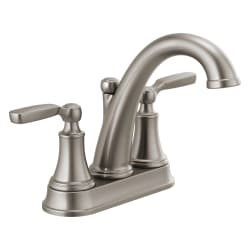DELTA® 2532LF-SSMPU Bathroom Faucet, Woodhurst™, Stainless, 2 Handles, Metal Pop-Up Drain, 1.2 gpm