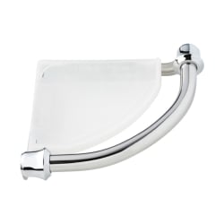 DELTA® 41316 Traditional Corner Shelf With Assist Bar, Decor Assist™, 8-15/16 in OAL x 8-15/16 in OAD x 2-1/2 in OAH, Plastic, Import
