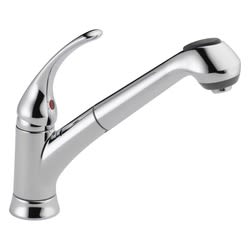 DELTA® B4310LF Foundations® Kitchen Faucet, 1.8 gpm Flow Rate, Swivel Spout, Polished Chrome, 1 Handles, 1 Faucet Holes, Import