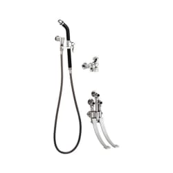 DELTA® 54T1434A Double Pedal Bedpan Cleanser Mixing Valve With Brass Spray Holder, 3.5 gpm, 2.44 in Center, Polished Chrome, 2 Handles, Import, Commercial