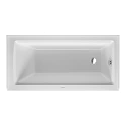 DURAVIT 700355000000090 Architec Bathtub, Soaking, Rectangle Shape, 60 in L x 30 in W, Right Drain, White, Import