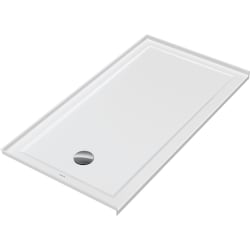 DURAVIT 720248000000090 720248 Architec Rectangular Shower Tray, White, Left Drain, 60 in L x 32 in W x 2-1/2 in D