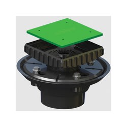 Ebbe America E4022 Adjustable Clamp Collar Shower Drain, 2 x 3 in, ABS Drain