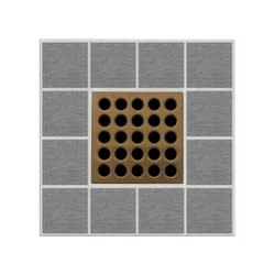 Ebbe America E4408 Shower Drain Grate, Square Pattern, 3.16 sq-in, 11 gpm, Stainless Steel/Polycarbonate